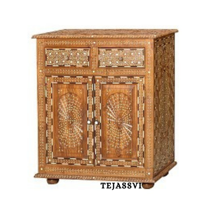 Handmade Wood Bone Inlay Modern Sideboards / Wood Bone Inlay Console | Wood Bone Inlay Cabinet With 2 Drawer & 2 Door Furniture  | Wooden Sideboards | Luxury Furniture.