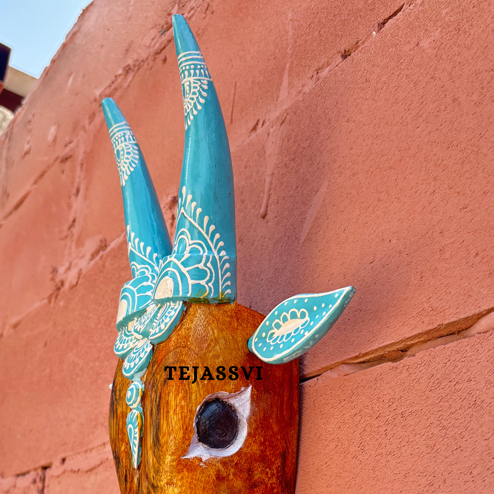Wooden Cow Head | Bull | Nandi Head Mask Wall Décor. Wooden Wall Hanging. Ethnic Indian Art Best Minimalist Gift Idea for Christmas/Diwali