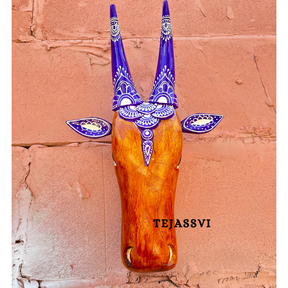 Wooden Cow Head | Bull | Nandi Head Mask Wall Décor. Wooden Wall Hanging. Ethnic Indian Art Best Minimalist Gift Idea for Christmas/Diwali