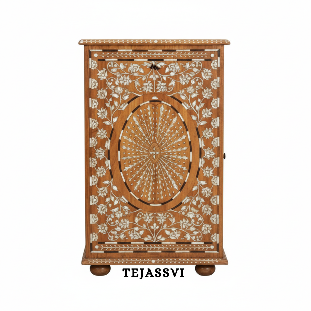 Handmade Wood Bone Inlay Modern Sideboards / Wood Bone Inlay Console | Wood Bone Inlay Cabinet With 2 Drawer & 2 Door Furniture  | Wooden Sideboards | Luxury Furniture.