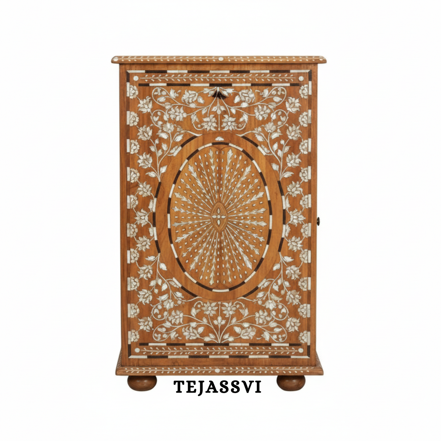 Handmade Wood Bone Inlay Modern Sideboards / Wood Bone Inlay Console | Wood Bone Inlay Cabinet With 2 Drawer & 2 Door Furniture  | Wooden Sideboards | Luxury Furniture.