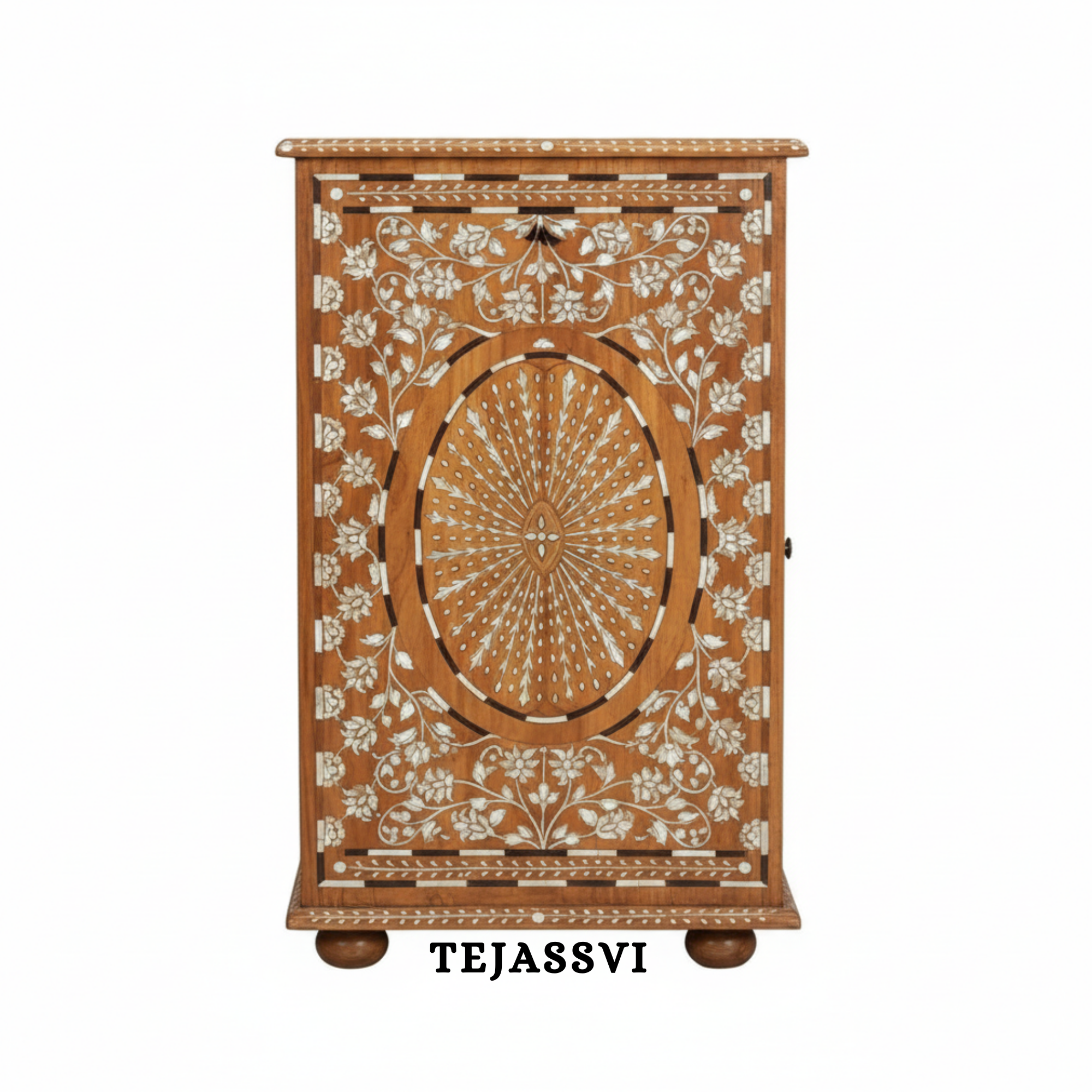 Handmade Wood Bone Inlay Modern Sideboards / Wood Bone Inlay Console | Wood Bone Inlay Cabinet With 2 Drawer & 2 Door Furniture  | Wooden Sideboards | Luxury Furniture.