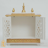 Handcrafted Wooden Wall Mounted Mandir: Home Pooja Ghar with Drawers