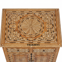 Handmade Wood Bone Inlay Modern Sideboards / Wood Bone Inlay Console | Wood Bone Inlay Cabinet With 2 Drawer & 2 Door Furniture  | Wooden Sideboards | Luxury Furniture.