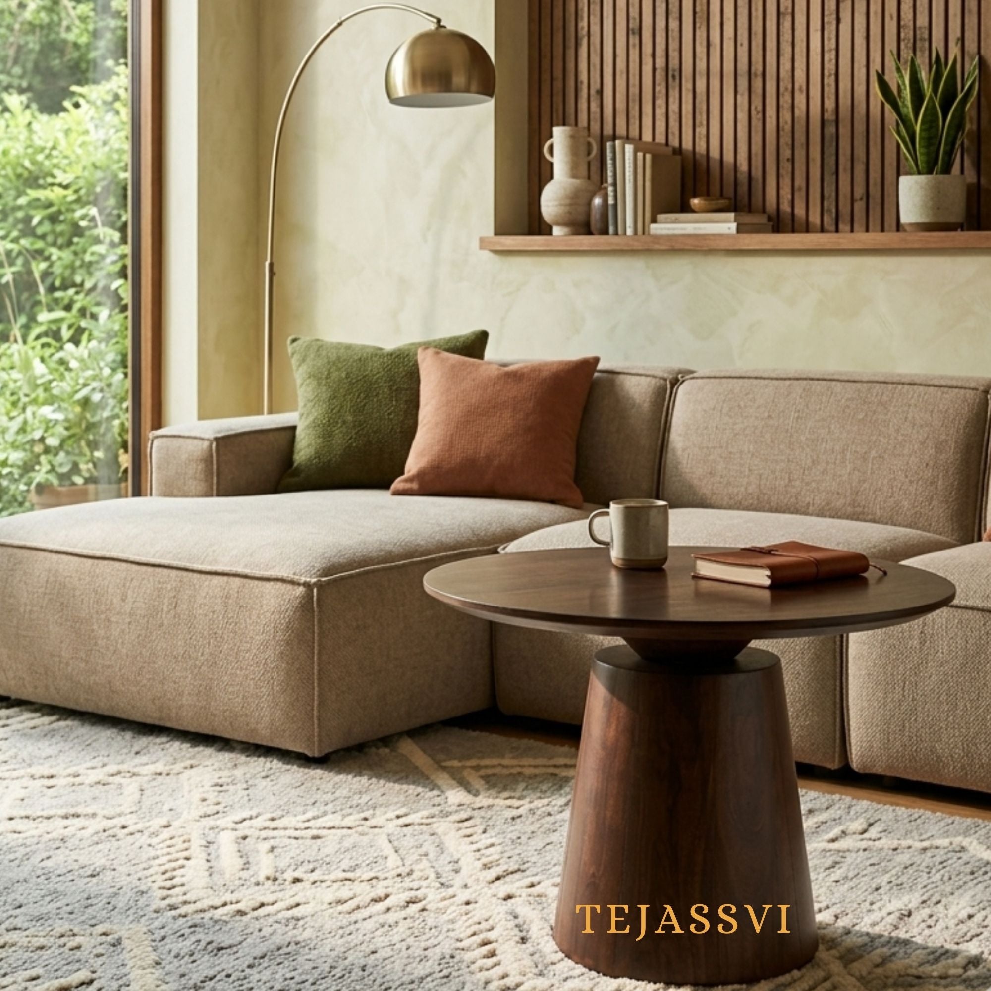 Handmade Wooden Coffee Table for Livingroom / Handmade Round Coffee Table / Luxury Furniture / Wooden Center Table.