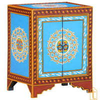 Handmade Painted Bedside Table / Bedside Cabinet with Hand Painting / Bedside Cupboard / Indian Painted Bedside Cabinet / Painted Bedside.