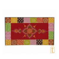 Hand Painted Solid Wood Embossed Bedside Cabinet In Multi Color, Nightstand hand paint night lamp stand.