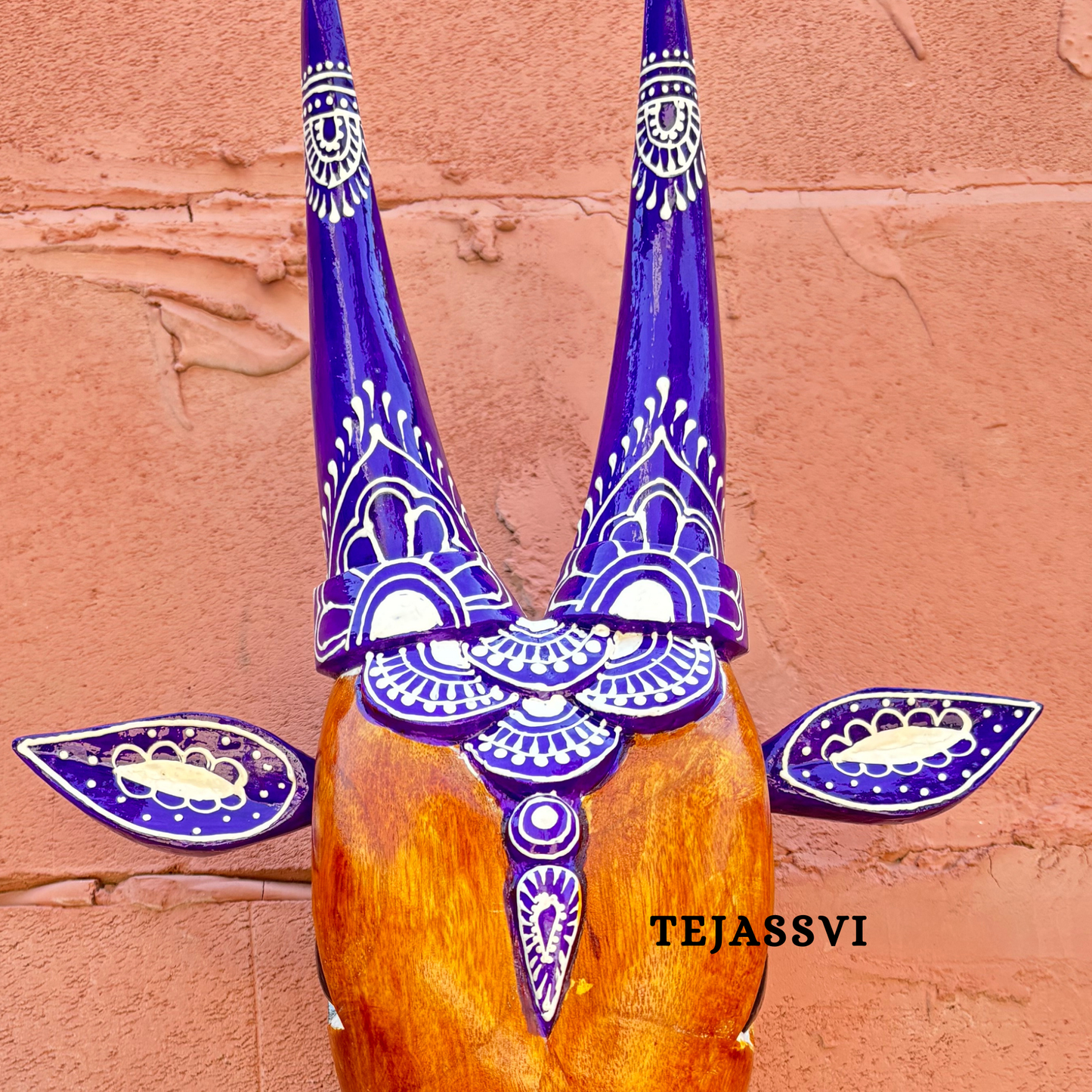 16 Wooden Cow Head | Bull | Nandi Head Mask Wall Décor. Wooden Wall Hanging. Ethnic Indian Art Best Minimalist Gift Idea for Christmas/Diwali