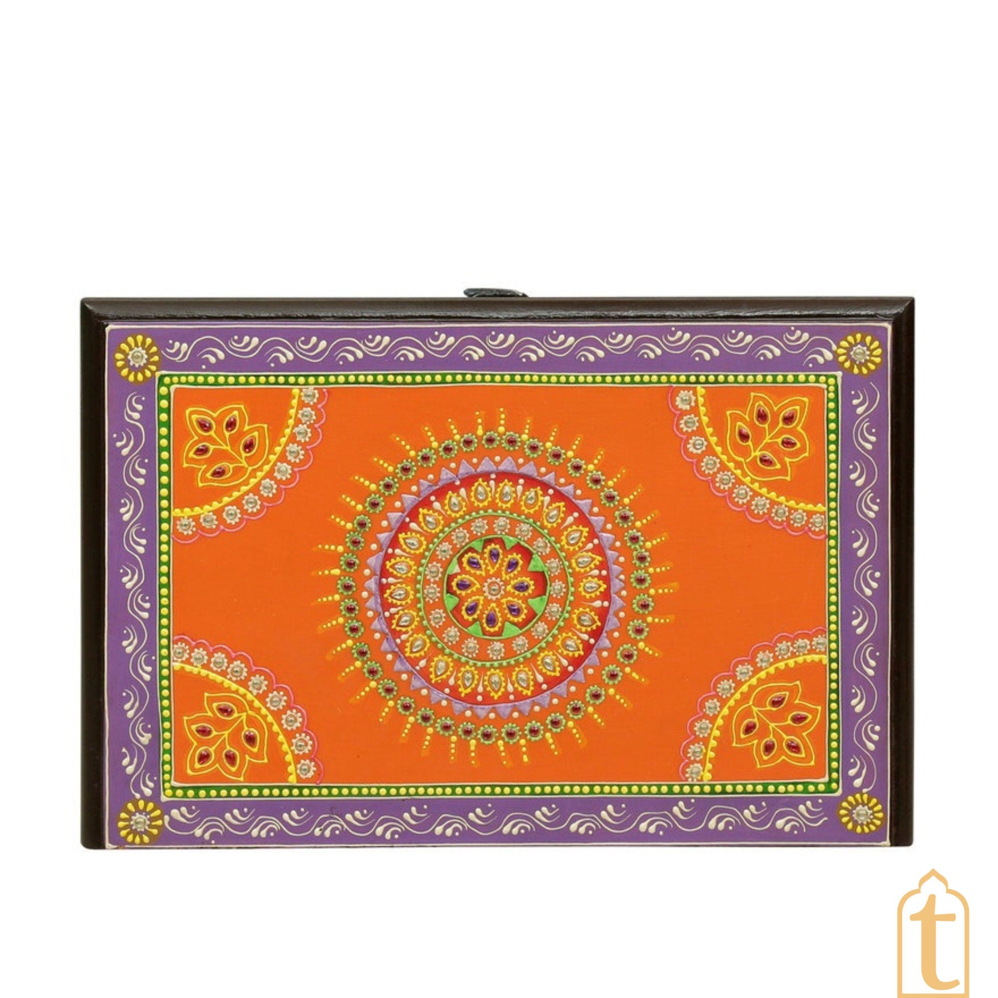 Indian Wooden Hand painted Wooden Chest Drawers / Side Table /  Chest of Drawers for Living Room | Traditional Side Table with Drawers | Bedside table.