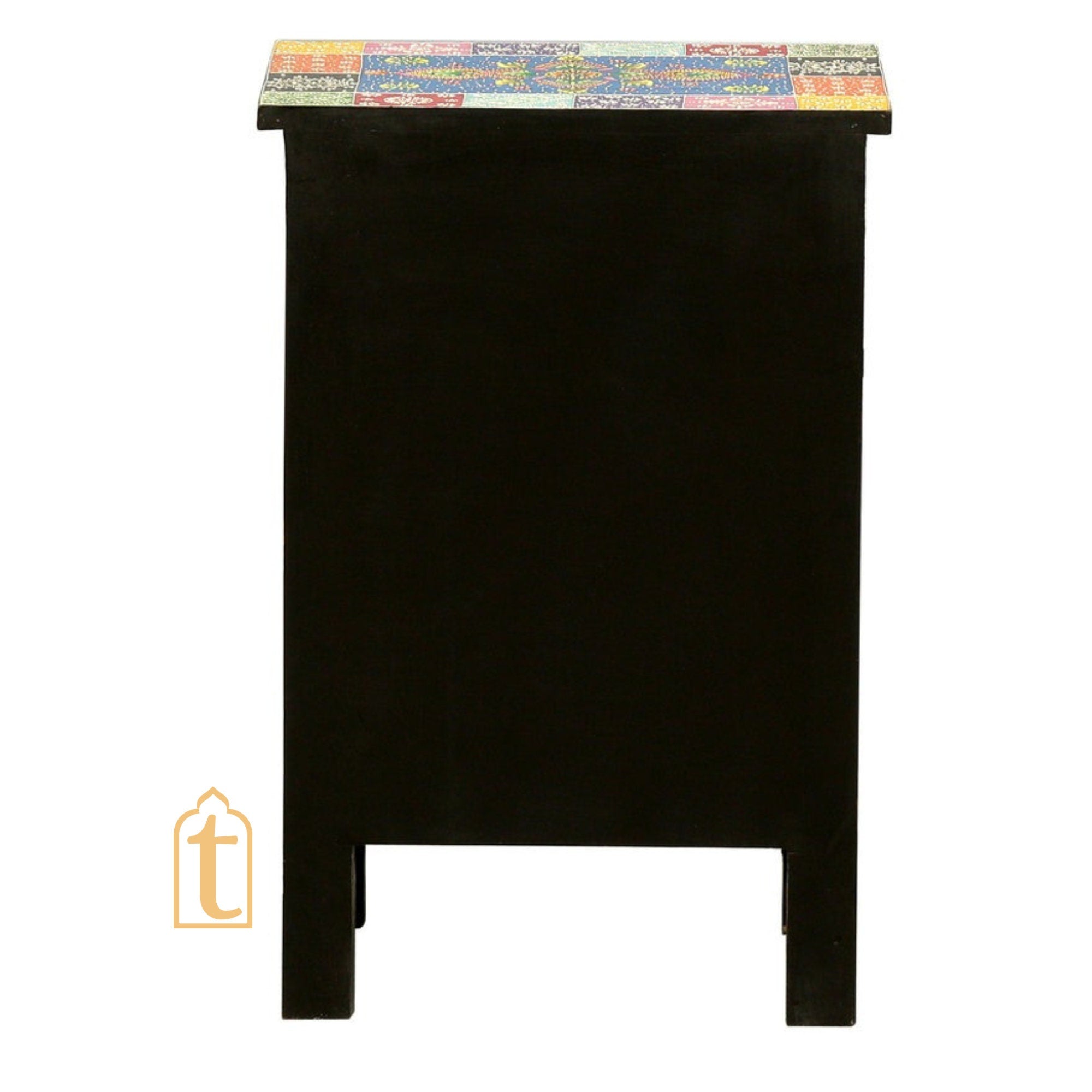 Indian Hand painted Wooden Chest Drawers / Side Table / Chest of Drawer for Living Room | Traditional Side Table with Drawers.