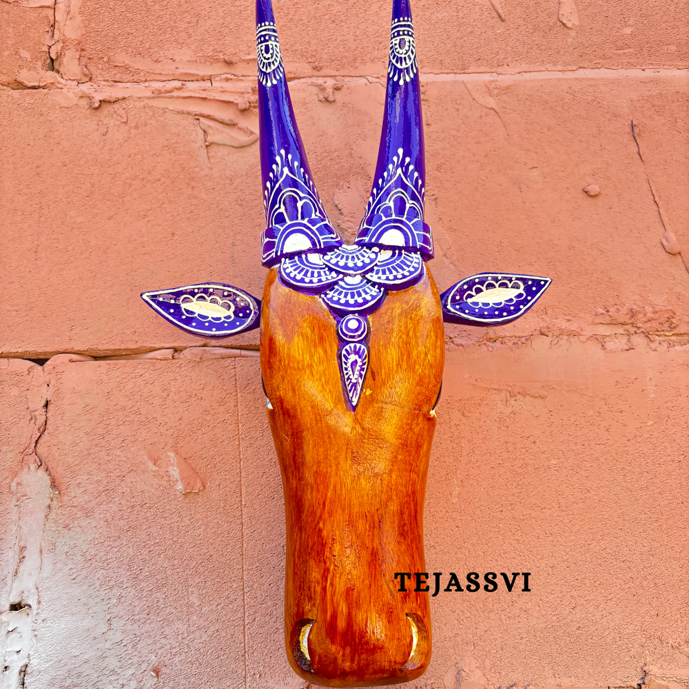 Wooden Cow Head | Bull | Nandi Head Mask Wall Décor. Wooden Wall Hanging. Ethnic Indian Art Best Minimalist Gift Idea for Christmas/Diwali