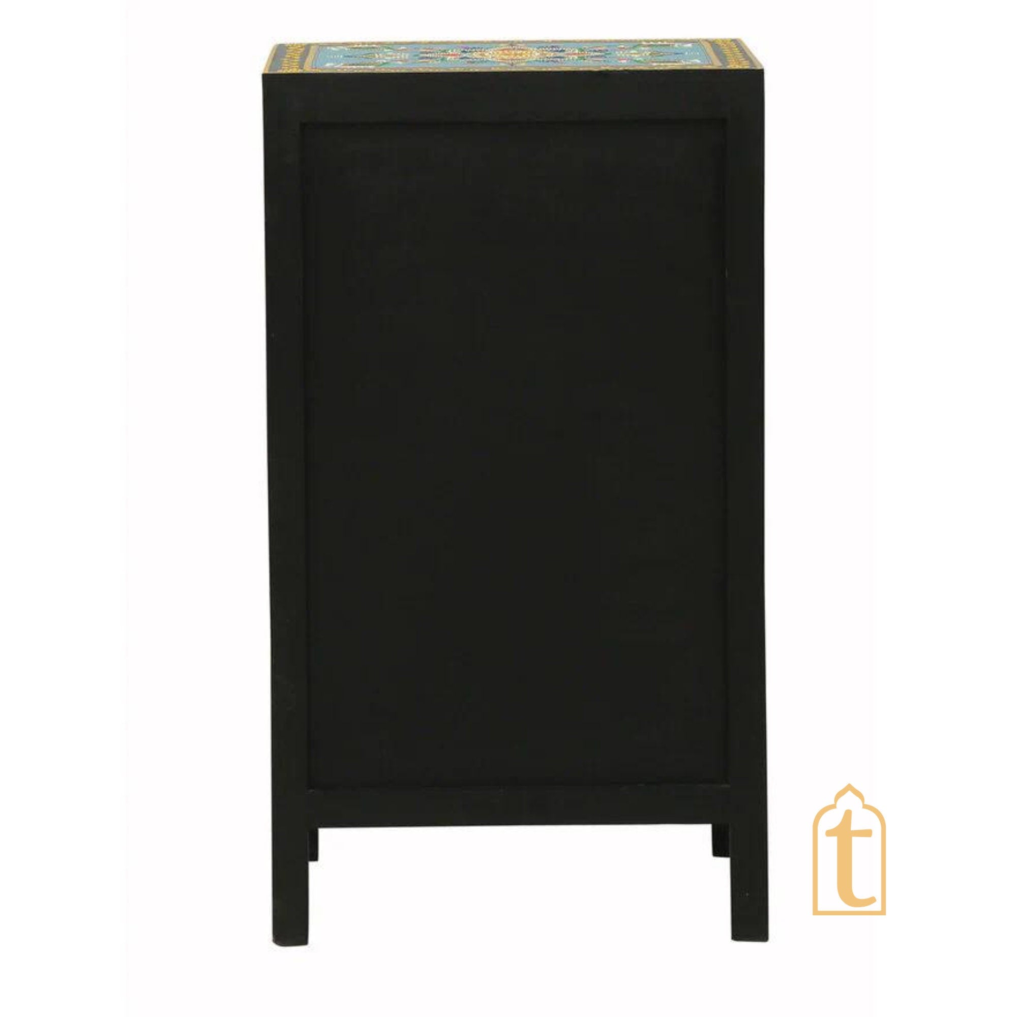 Hand Painted Solid Wood Chest Of Drawer In Multi Color / 4 Chest Of Drawer / Bed Side / Hand Painted Side Table.