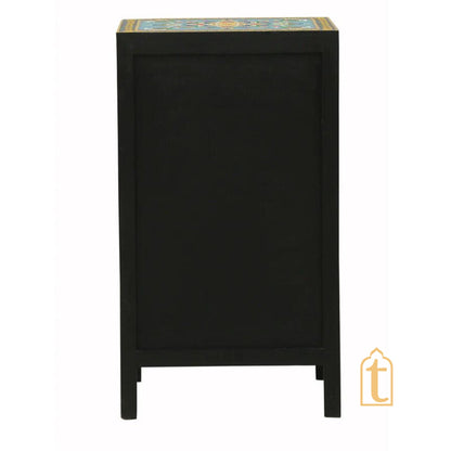 Hand Painted Solid Wood Chest Of Drawer In Multi Colour, 4 Chest Of Drawer/Bed Side, Hand Painted Side Table.