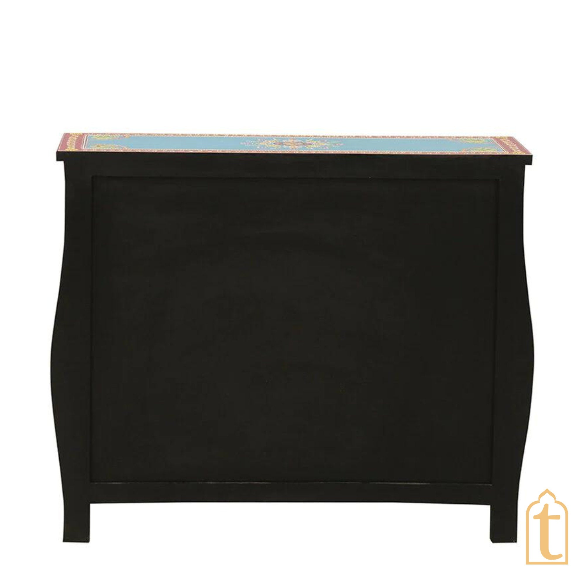 Wooden Indian Hand painted Wooden Chest of Drawers / Side Table / Chest of Drawers for Living Room | Traditional Side Table with Drawers.