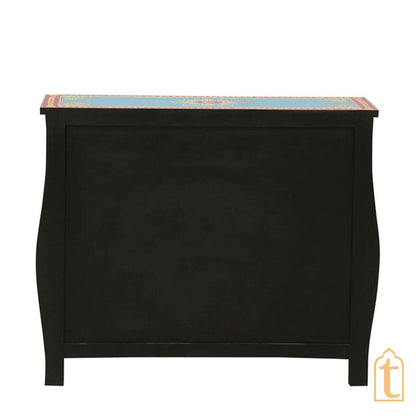 Indian Hand painted Wooden Chest of Drawers, Side Table /Chest of Drawers for Living Room | Traditional Side Table with Drawers.