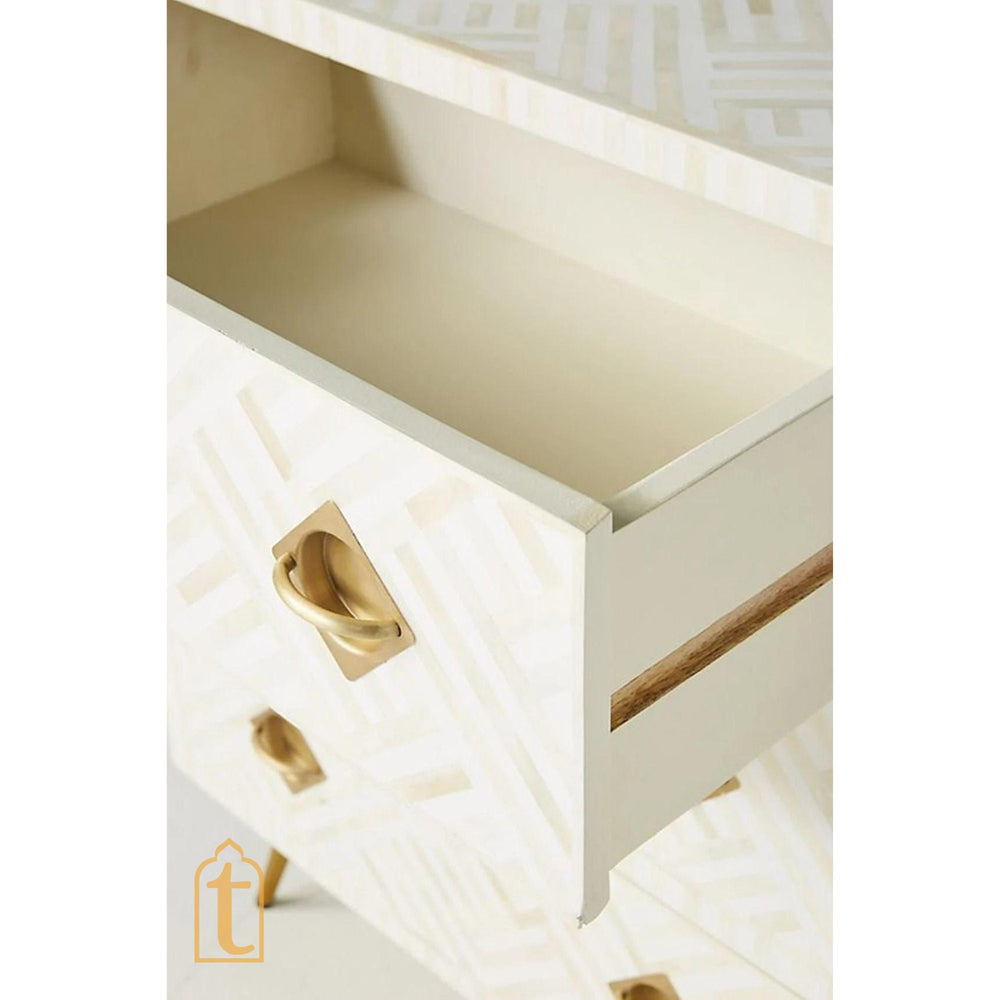 Bone Inlay Sideboard /  Wooden Bone inlay 9 Drawer Dresser / Bone Inlay Chest of 9 Drawer / Bone inlay Buffet / Large Dresser /  Storage Unit.