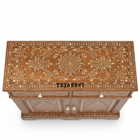 Handmade Wood Bone Inlay Modern Sideboards / Wood Bone Inlay Console | Wood Bone Inlay Cabinet With 2 Drawer & 2 Door Furniture  | Wooden Sideboards | Luxury Furniture.