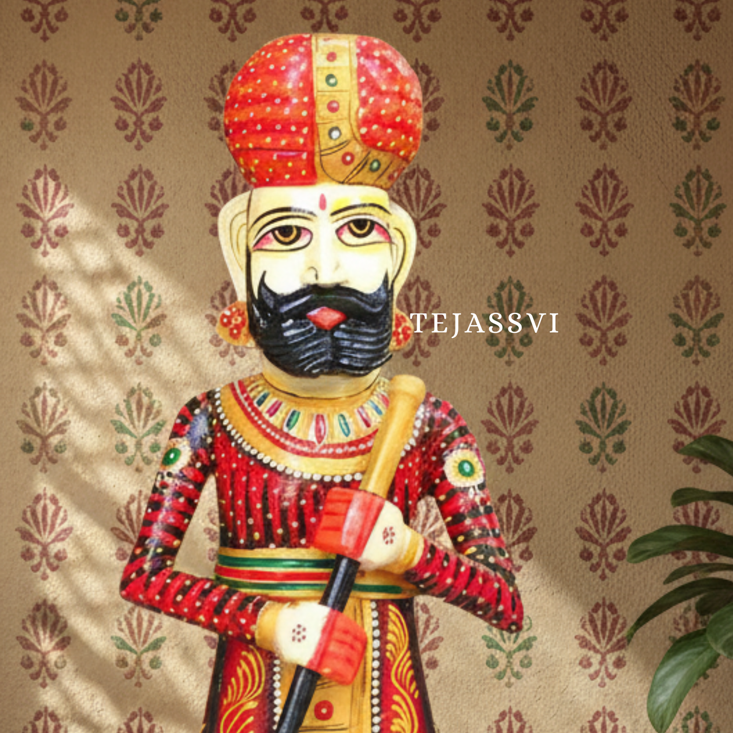 Wooden Hand-Painted Chowkidar / Hand-Painted Rajasthani Wooden Statues /Decorative Painting Chowkidar / Home and Hotel door Chowkidar / Decorative Chowkidar.