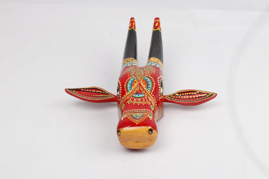 Wooden Cow Head | Bull | Nandi Head Mask Wall Décor. Wooden Wall Hanging. Ethnic Indian Art Best Minimalist Gift Idea for Christmas/Diwali