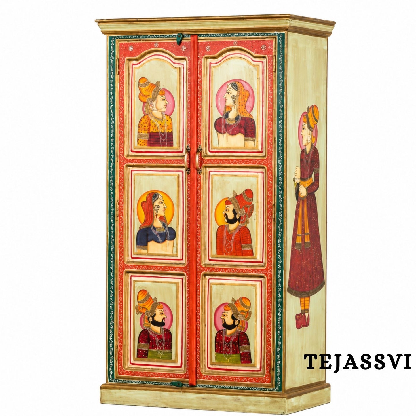 Wooden Hand Painted  Sideboard / Wooden Cabinet / Storage Side Boards / Hand made / Wooden Big Cabinet, Living Room Furniture, Fine Panting.