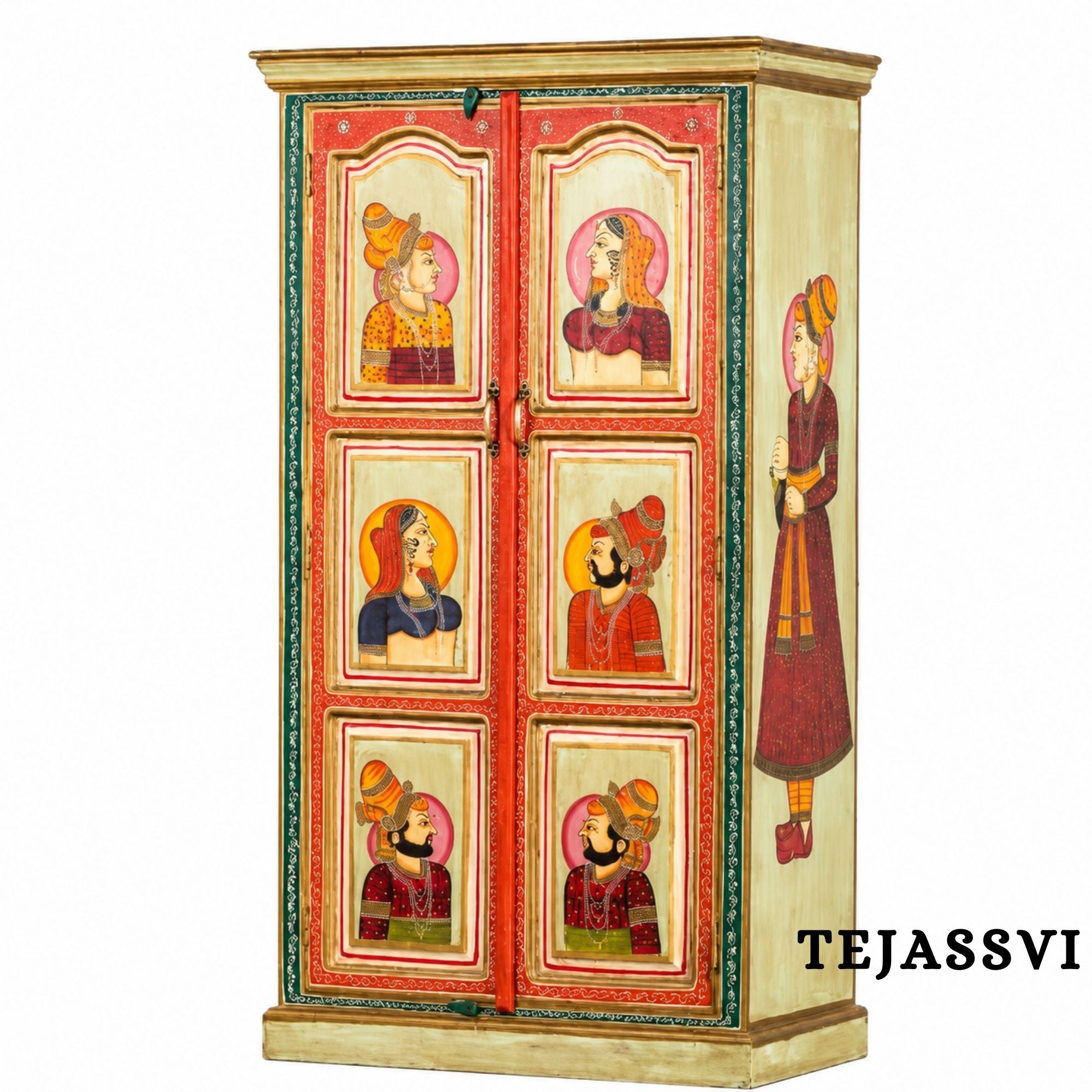 Wooden Hand Painted  Sideboard / Wooden Cabinet / Storage Side Boards / Hand made / Wooden Big Cabinet, Living Room Furniture, Fine Panting.