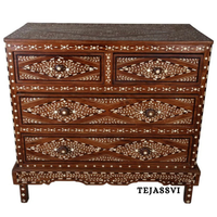 Handmade Wood Bone Inlay Modern Sideboards / Wood Bone Inlay Console | Wood Bone Inlay Cabinet With 4 Drawer Furniture  | Wooden Chest of Drawer | Luxury Furniture.