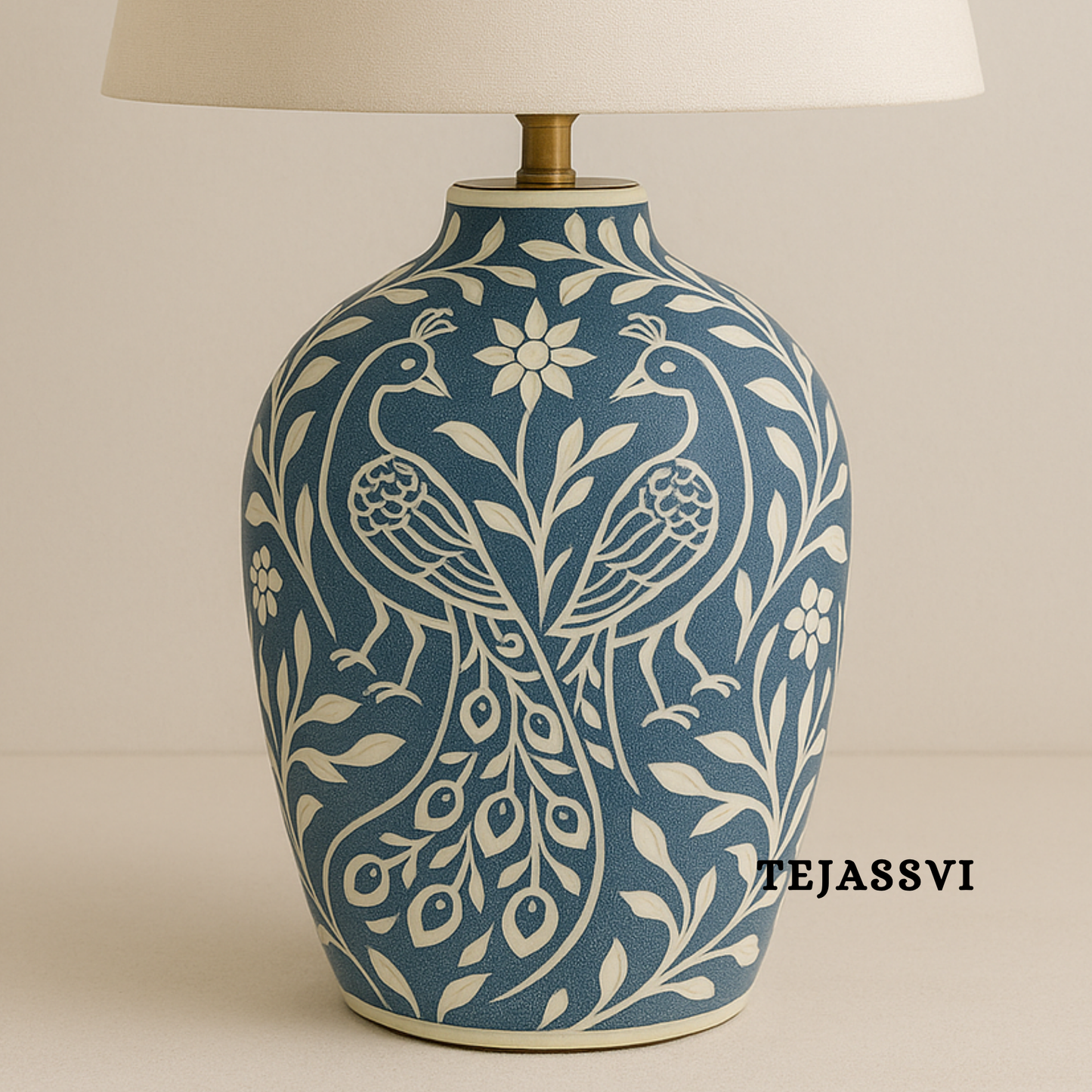 Wooden Bone Inlay Floral and Peacock Pattern Lamp for Bedroom / Bone Inlay Bed Room Lamp / Bedroom Décor Lamp / Handmade Inlay Table Lamp Home Decor Accent Light