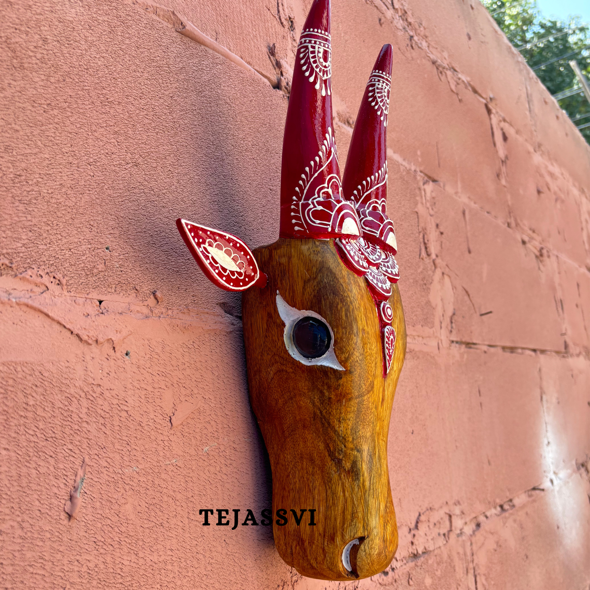 Wooden Cow Head | Bull | Nandi Head Mask Wall Décor. Wooden Wall Hanging.Ethnic Indian Art Best Minimalist Gift Idea for Christmas/Diwali