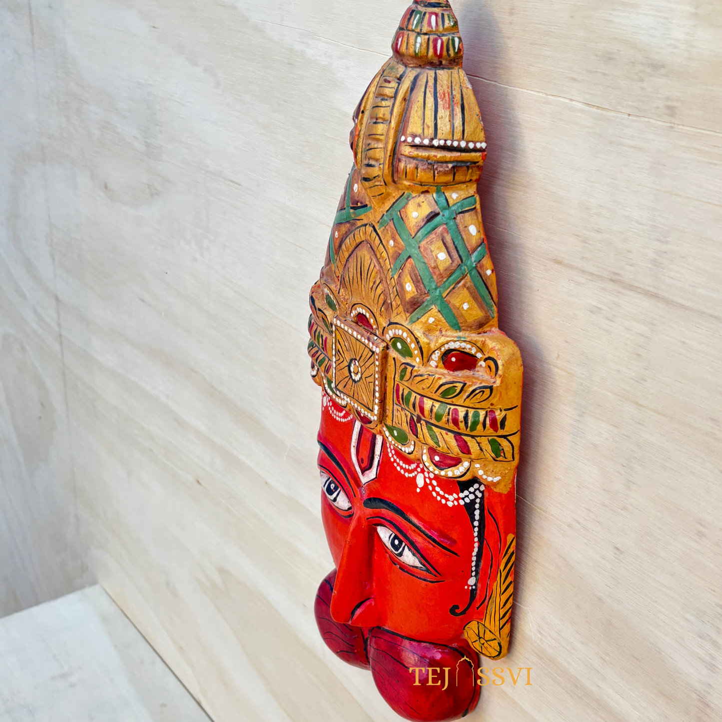 Hand-Carved Wooden Tirupati Balaji Idol - 16.5"/ wooden hand carving frame / wooden Art frame for wall décor.