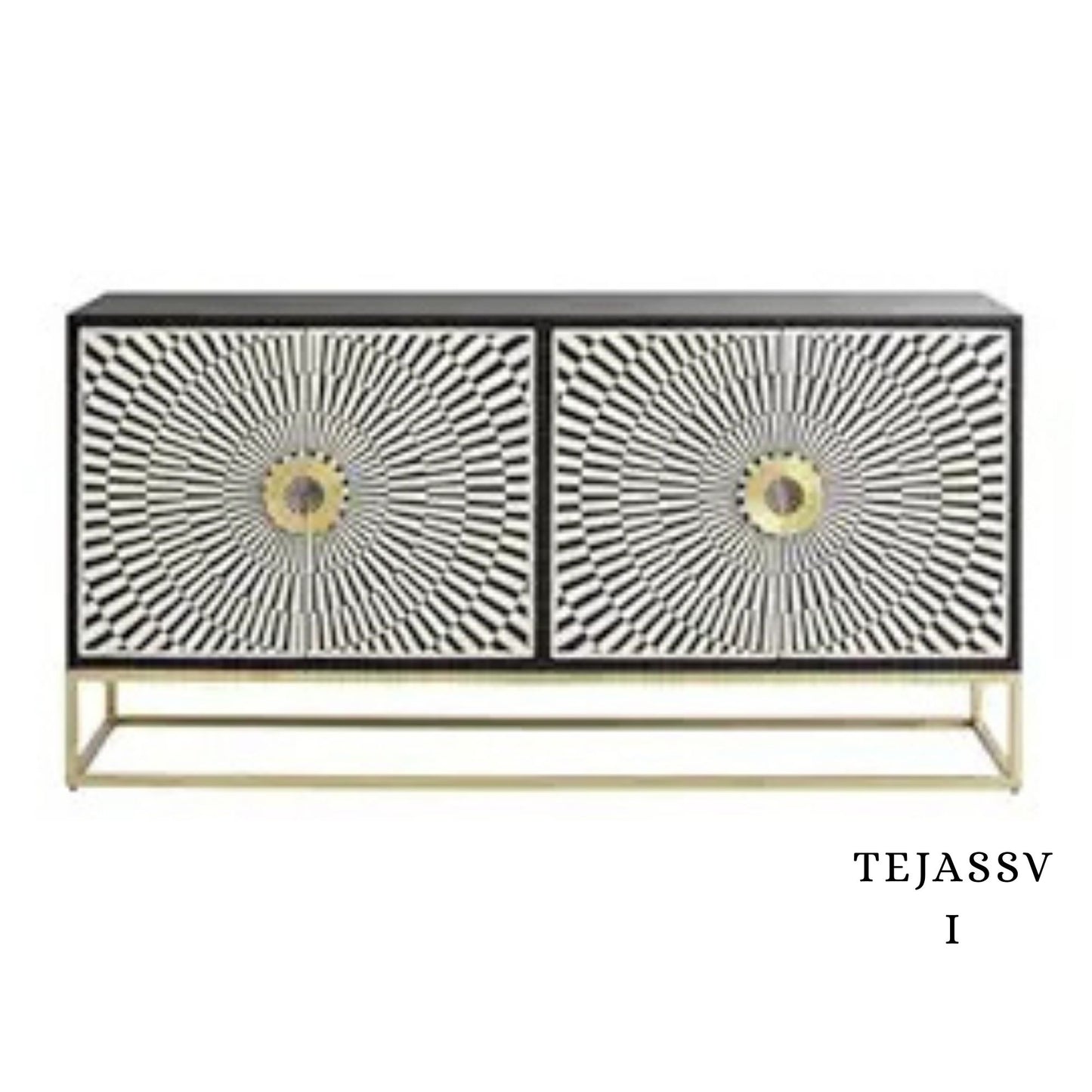 Bone Inlay Sideboard /  Wooden Bone inlay 4 Door Dresser / Bone Inlay TV Unit  / Bone inlay Buffet / Large Dresser /  Storage Unit.