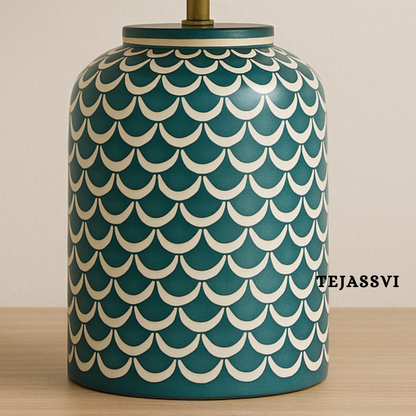 Wooden Bone Inlay Lamp for Bedroom / Bone Inlay Bed Room Lamp / Bedroom Décor Lamp / Handmade Inlay Table Lamp Home Decor Accent Light