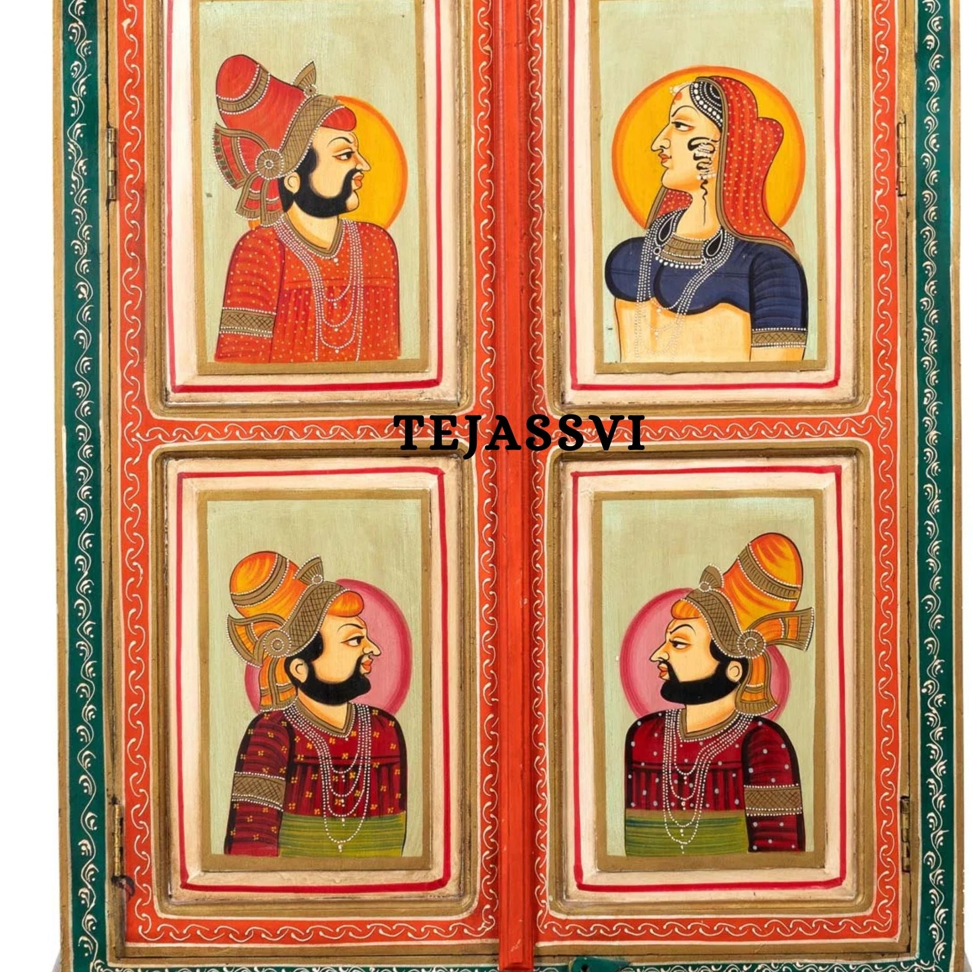 Wooden Hand Painted  Sideboard / Wooden Cabinet / Storage Side Boards / Hand made / Wooden Big Cabinet, Living Room Furniture, Fine Panting.