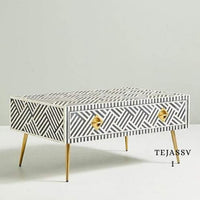 Wood Inlay Coffee Table / wood Inlay Coffee Table / Coffee Table / Strip Design Centre Table / wood Inlay Cocktail Table .