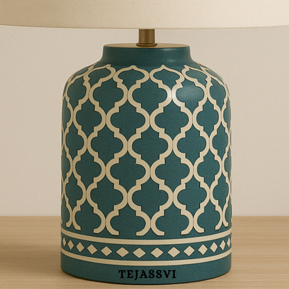 Wooden Bone Inlay Lamp for Bedroom / Bone Inlay Bed Room Lamp / Bedroom Décor Lamp / Handmade Inlay Table Lamp Home Décor Accent Light