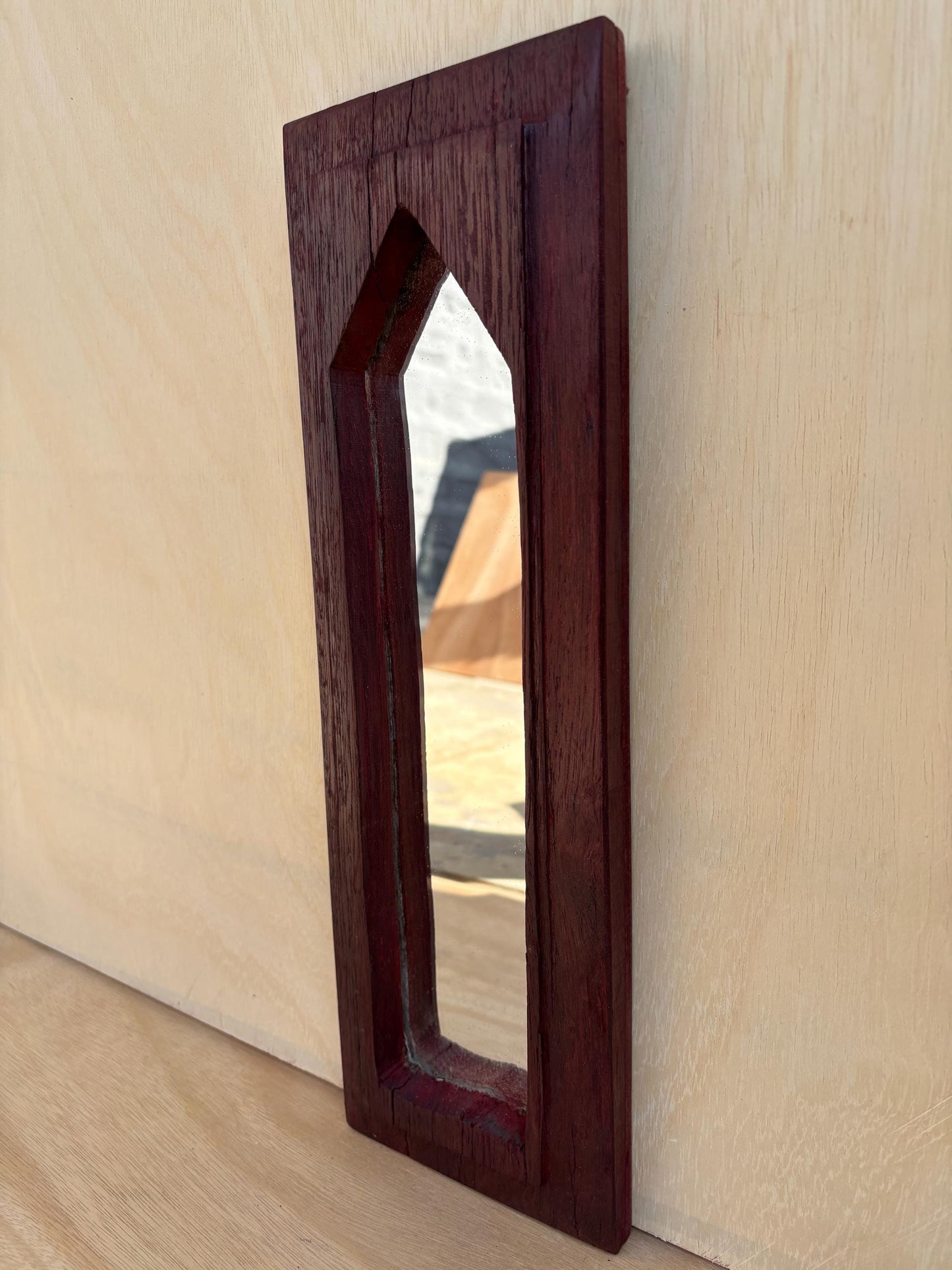 antique wooden mirror wall hanging for decoration.
