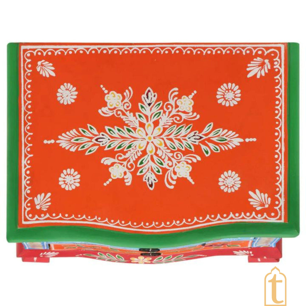 Hand painted Wooden Bedside Table Drawer-Almirah / Bedroom Decorative Night Lamp Stand Table / Beautiful Painted Wooden Cupboard.