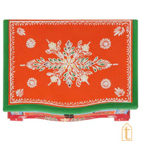 Hand painted Wooden Bedside Table Drawer-Almirah / Bedroom Decorative Night Lamp Stand Table / Beautiful Painted Wooden Cupboard.