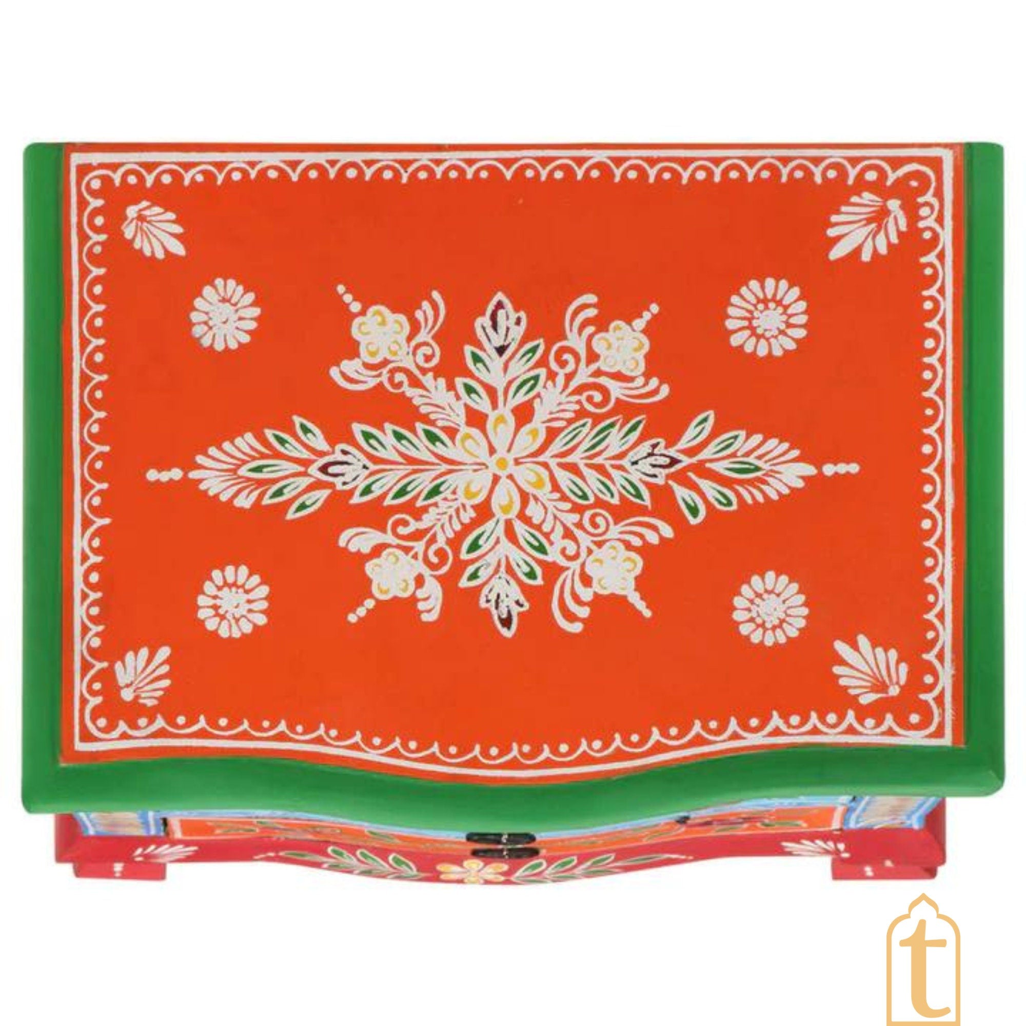 Hand painted Wooden Bedside Table Drawer-Almirah / Bedroom Decorative Night Lamp Stand Table / Beautiful Painted Wooden Cupboard.