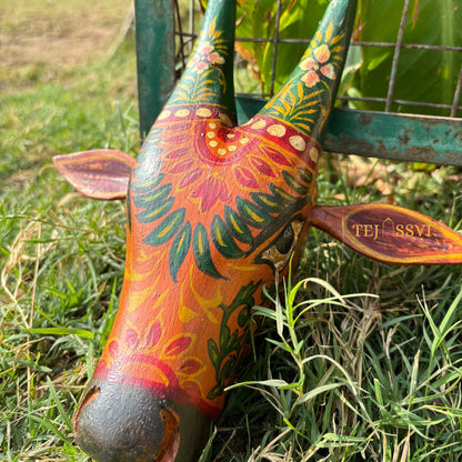 Wooden Cow Head | Bull | Nandi Head Mask Wall Décor / Wooden Wall Hanging / Ethnic Indian Art Best Minimalist Gift Idea for Christmas/Diwali.