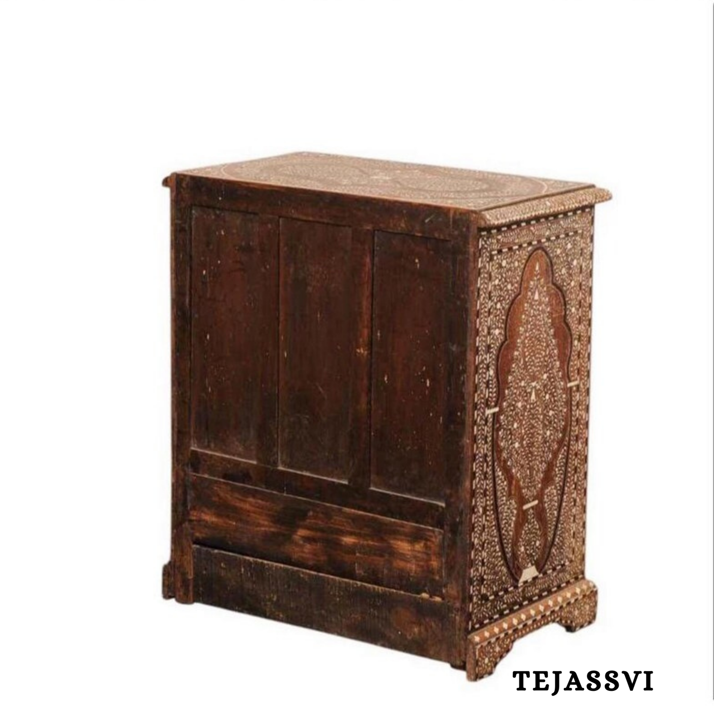 Handmade Wood Bone Inlay Modern Sideboards / Wood Bone Inlay Console | Wood Bone Inlay Cabinet With 4 Drawer & 2 Door Furniture  | Wooden Sideboards | Luxury Furniture.