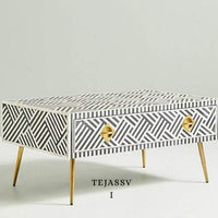 Wood Inlay Coffee Table / wood Inlay Coffee Table / Coffee Table / Strip Design Centre Table / wood Inlay Cocktail Table .