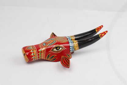 Wooden Cow Head | Bull | Nandi Head Mask Wall Décor / Wooden Wall Hanging / Ethnic Indian Art Best Minimalist Gift Idea for Christmas/Diwali.