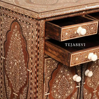 Handmade Wood Bone Inlay Modern Sideboards / Wood Bone Inlay Console | Wood Bone Inlay Cabinet With 4 Drawer & 2 Door Furniture  | Wooden Sideboards | Luxury Furniture.