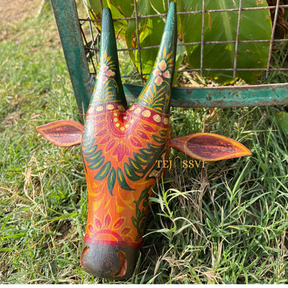 Wooden Cow Head | Bull | Nandi Head Mask Wall Décor / Wooden Wall Hanging / Ethnic Indian Art Best Minimalist Gift Idea for Christmas/Diwali.