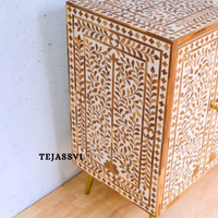 Handmade Wood Inlay Sideboards / Wood Inlay Console / Wood Inlay Chest of Drawer / Luxury Furniture / Wood Inlay Cabinet with Door & Drawer .
