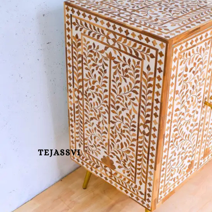 Handmade Wood Inlay Sideboards / Wood Inlay Console / Wood Inlay Chest of Drawer / Luxury Furniture / Wood Inlay Cabinet with Door & Drawer .