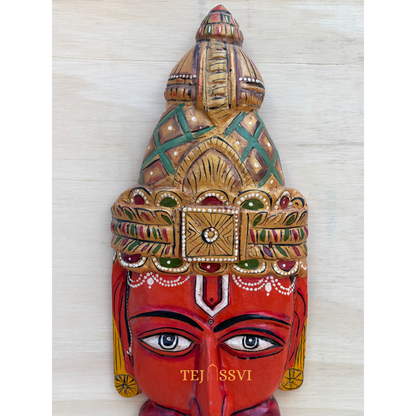 Hand-Carved Wooden Tirupati Balaji Idol - 16.5"/ wooden hand carving frame / wooden Art frame for wall décor.