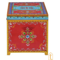 Indian Wooden Hand Painted Storage Trunk / Treasure Chest / Wooden Furniture Home and living / Painted Storage Hand Painted Indian Jewelry / Treasure Box.