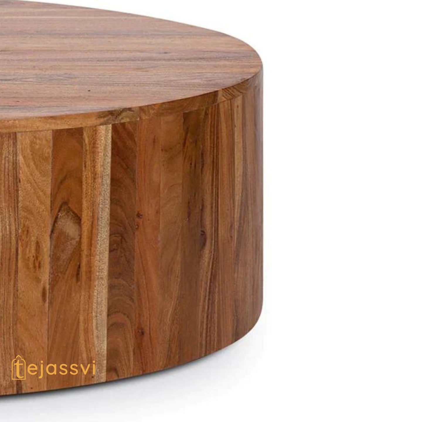 Handmade natural wooden Round coffee table | Wooden center table for living area | Modern cocktail table | Indian wooden luxury furniture.