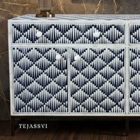 Bone Inlay Furniture - Bone inlay Sideboard With Brass Leg / Bone Inlay Chest of Drawers / Bone Inlay Drawers Dresser / Bone Inlay Console.